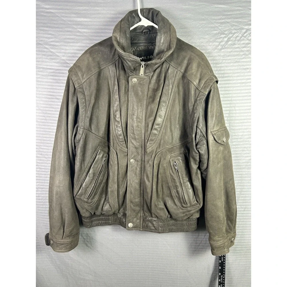 Wilsons Leather Jacket Men's XL Black Bomber Thinsulate Lined ‎ Classic 80s